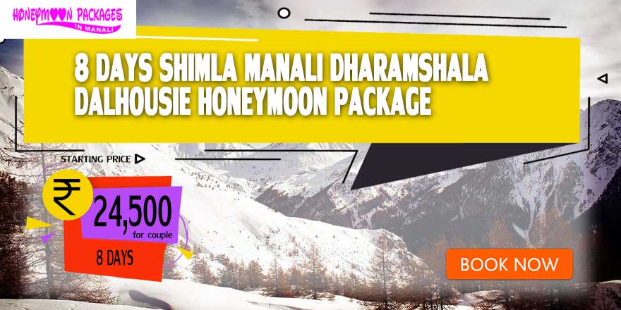 8 days Shimla Manali Dharamshala Dalhousie honeymoon package